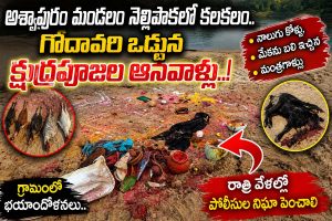 అశ్వాపురం మండలం నెల్లిపాకలో కలకలం.. గోదావరి ఒడ్డున క్షుద్రపూజల ఆనవాళ్లు..!